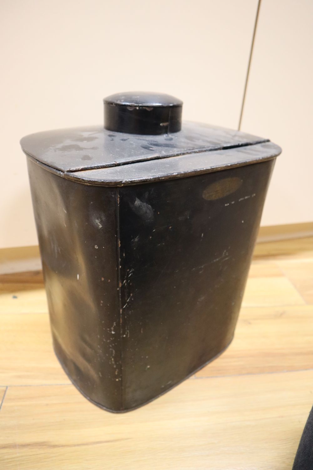 A Regency toleware tea canister, height 40cm